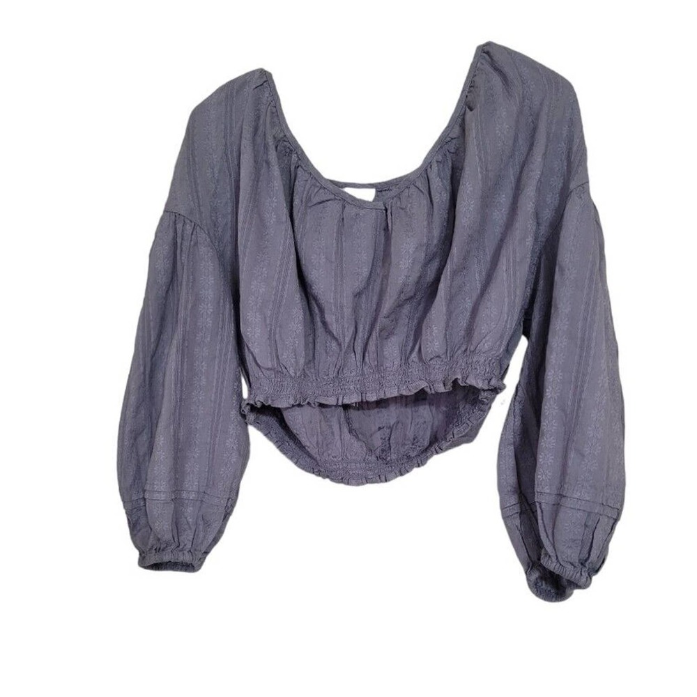 Universal Thread Women's Size XL Balloon Long Sleeve V-Neck Cropped Blouse
